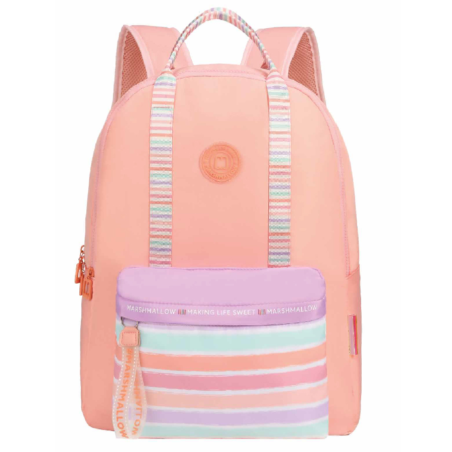 Mochila Marshmallow Stripes Peach 64474 43x33x16cm