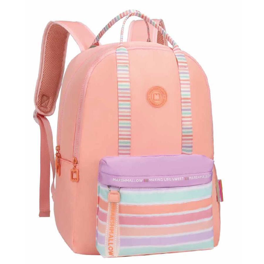 Mochila Marshmallow Stripes Peach 64474 43x33x16cm