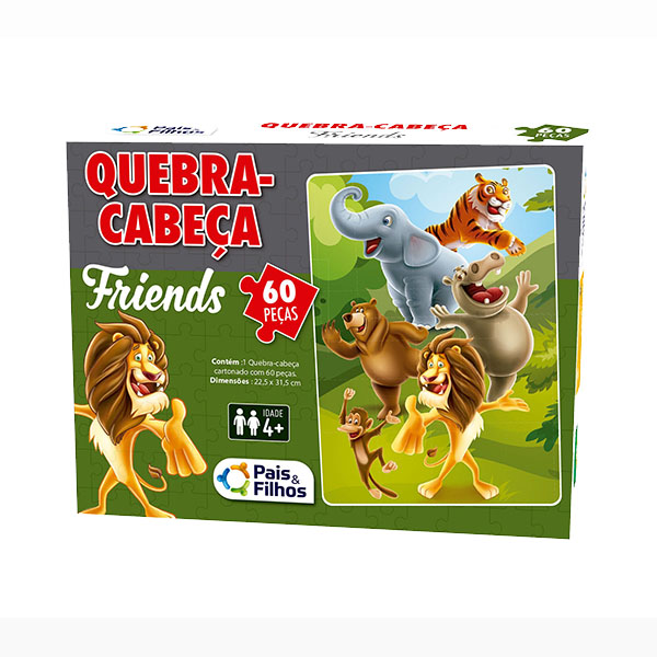 Rompecabeza Friends Animales 60p Pais&Filhos 2971